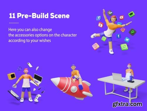 3D Web Illustration - Youth Character Pack Ui8.net