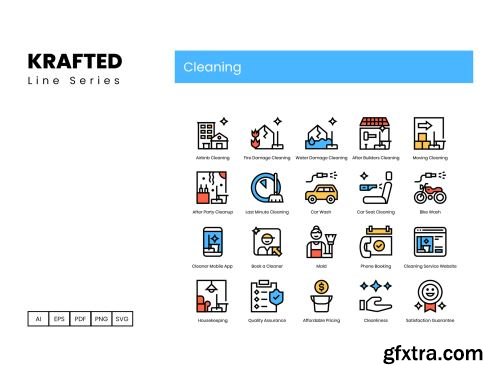 60 Cleaning Icons | Krafted Series Ui8.net