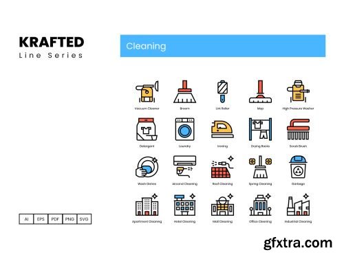 60 Cleaning Icons | Krafted Series Ui8.net