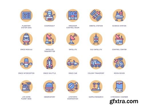 63 Space Icons | Butterscotch Series Ui8.net