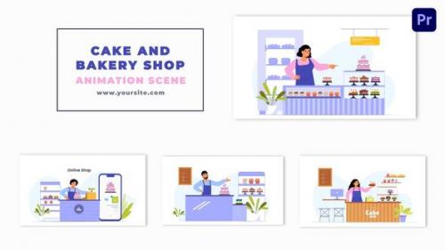 Videohive - Cake and Bakery Shop 2D Character Animation Scene - 47355084 - 47355084