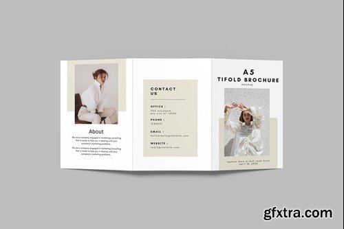 A5 Trifold Brochure Mockup 6JG3BN7