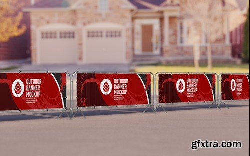 Pack Outdoor Banners Scene Mockup R9FMZZ8