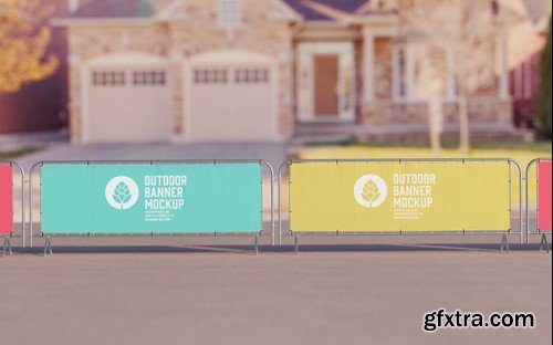 Pack Outdoor Banners Scene Mockup R9FMZZ8