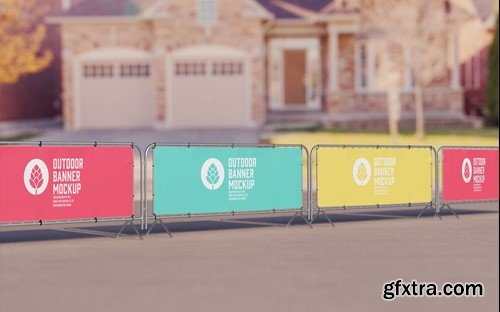 Pack Outdoor Banners Scene Mockup R9FMZZ8