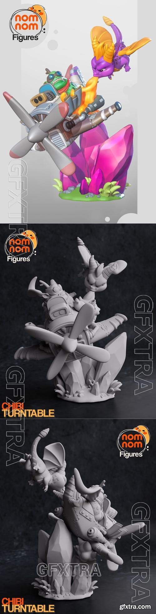 Nomnom Figures - Chibi Spyro &ndash; 3D Print Model