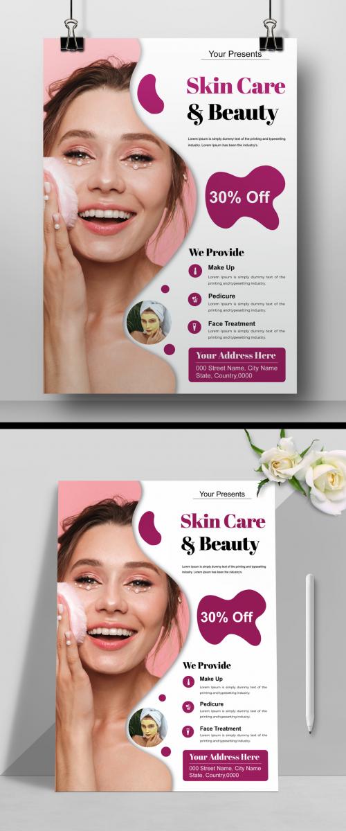 Skin Care Beauty Flyer Design Template 573784169