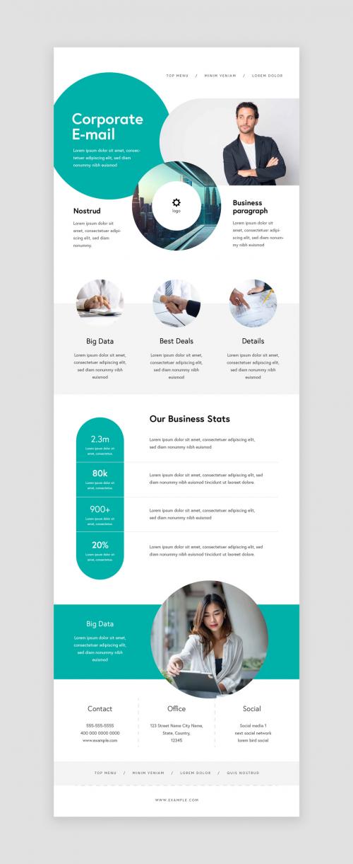 Corporate Email Newsletter Layout 574343287