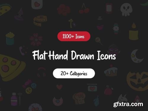1100+ Flat Hand Drawn Icons Ui8.net