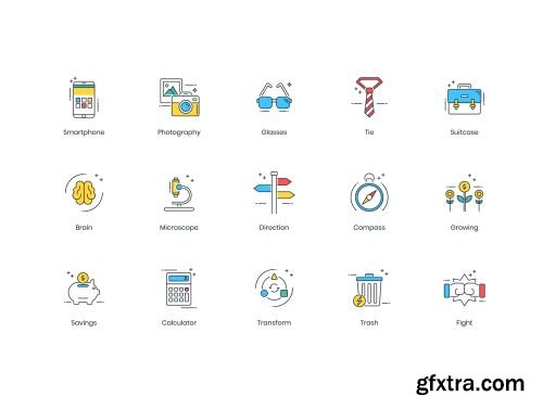 90 Startup Icons | ColorPop Series Ui8.net