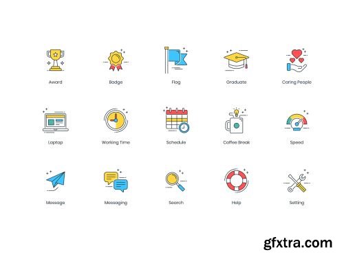 90 Startup Icons | ColorPop Series Ui8.net