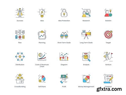 90 Startup Icons | ColorPop Series Ui8.net