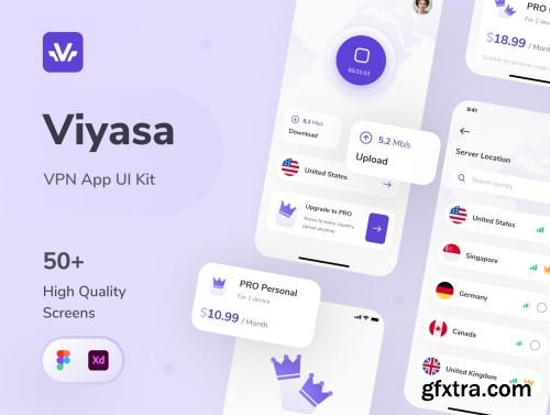 Viyasa - VPN App UI Kit Ui8.net