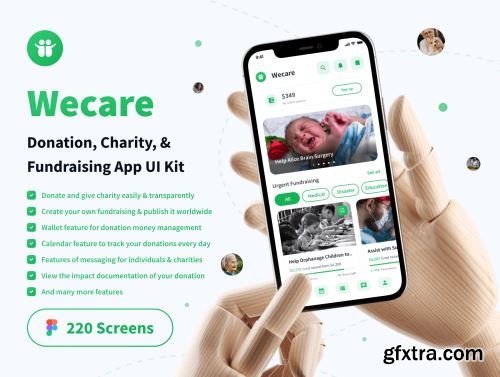 Wecare - Donation, Charity, & Fundraising App UI Kit Ui8.net