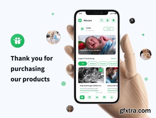 Wecare - Donation, Charity, & Fundraising App UI Kit Ui8.net