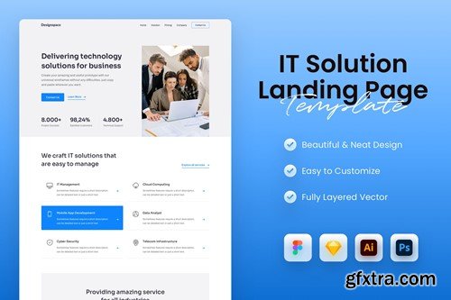 IT Solutions Landing Page Template 6YYHEAG