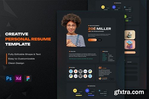 Creative Personal Resume Template 9KMYGTW