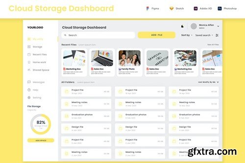 Cloud Storage,Document & File Manager Dashboard UI S2FZ8UG