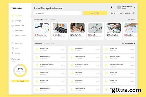 Cloud Storage,Document & File Manager Dashboard UI S2FZ8UG