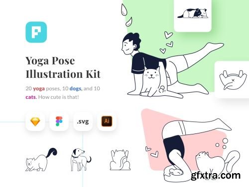 Yoga Pose Illustration Kit Ui8.net