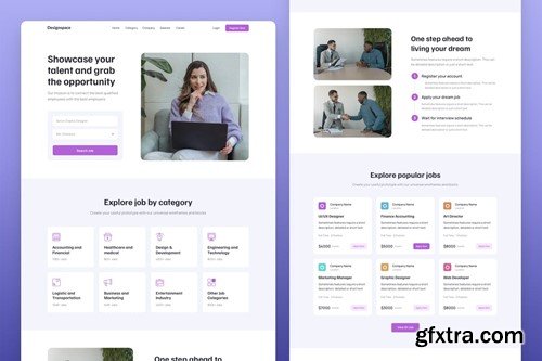 Job Finder Platform Landing Page Template E652NBQ