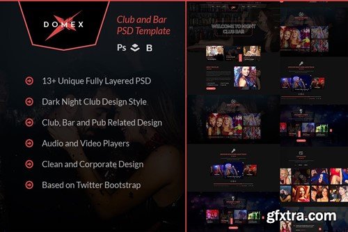 Domex - Night Club PSD Template F52WHR8