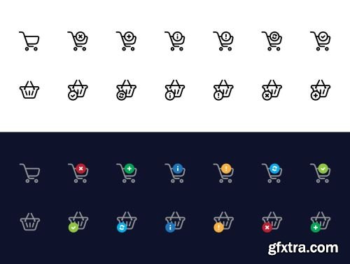 140 Basic E-Commerce Icons Set Ui8.net