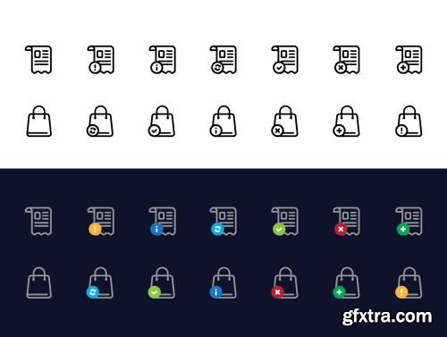 140 Basic E-Commerce Icons Set Ui8.net