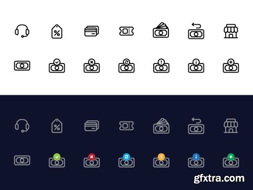 140 Basic E-Commerce Icons Set Ui8.net