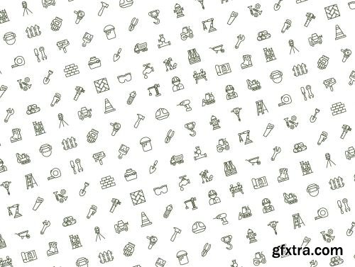 200 Construction Icons Set Ui8.net