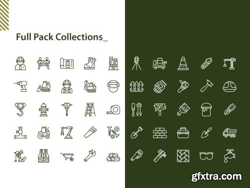 200 Construction Icons Set Ui8.net