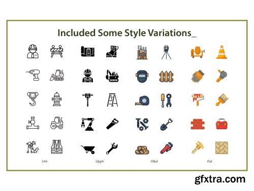 200 Construction Icons Set Ui8.net