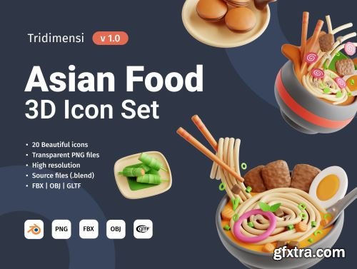 3D Asian Food Ui8.net