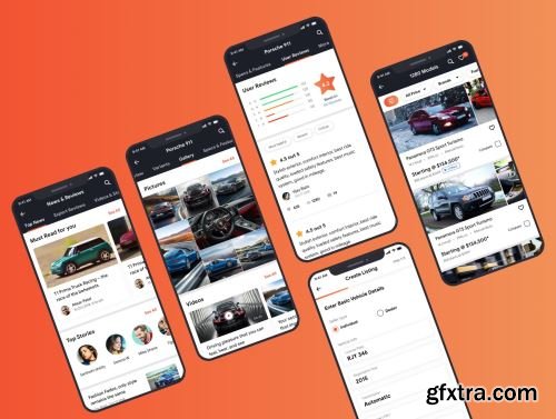 Vola Cars Premium iOS App UI Kit Sketch Ui8.net