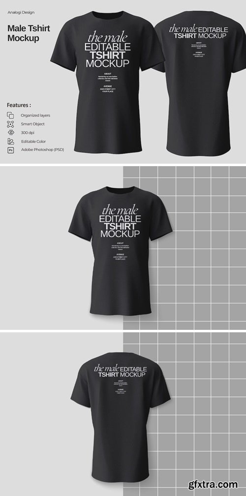 Male Tshirt Mockup 9Q73HAG