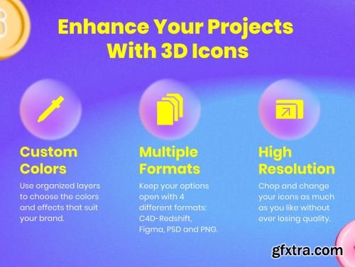 30 3D Icons Illustration NFT Technology Ui8.net