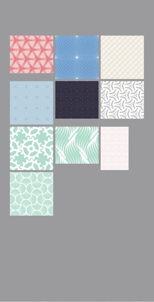 Pastel Colored Simple Geometric Seamless Pattern Collection 570984671