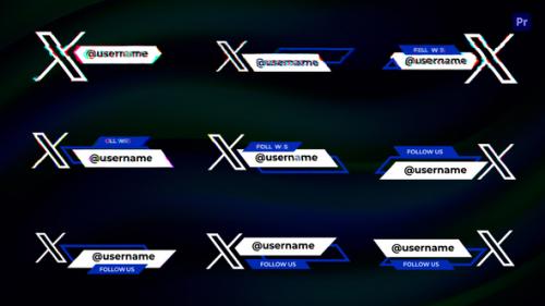 Videohive - Twitter X Glitch Lower Thirds | Premiere Pro - 47404232 - 47404232