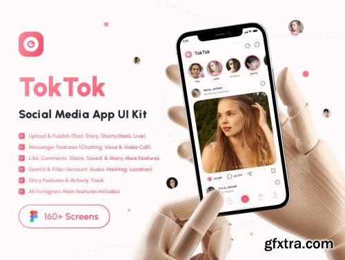 TokTok - Social Media App UI Kit Ui8.net