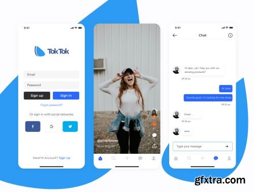 TokTok Social UI Kit Ui8.net