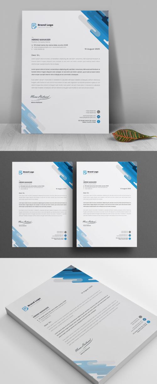 Blue Letterhead Vector Layout 582361940