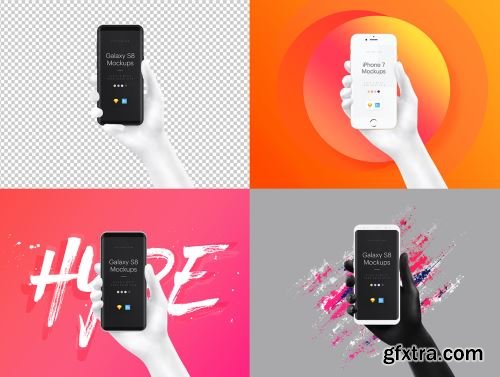 Unicolor & B/W Hands Mockups Ui8.net