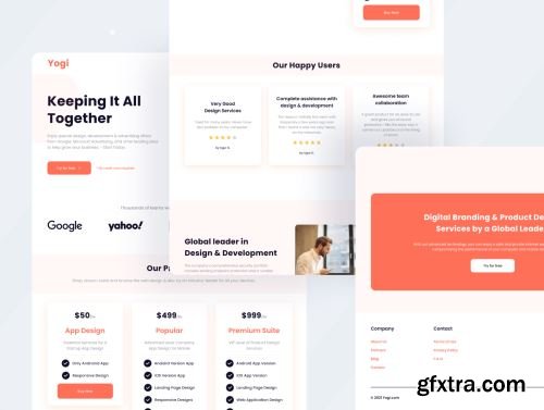 Yogi - A Premium Startup Website Design UI kit Ui8.net