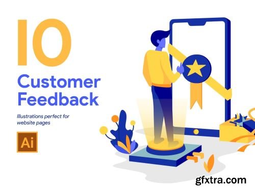 10 Customer Feedback Illustrations Ui8.net