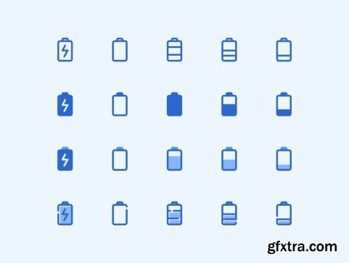 180 Mobile Functions Icons Blue Colored Ui8.net