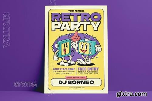 Retro Party Flyer K8E4M7H