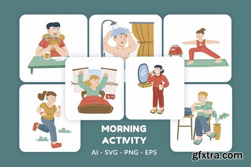 Morning Activity Vector Illustration v.1 M56GCUV