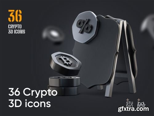 36 Crypto 3D icons Ui8.net