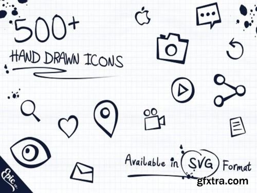 500+ Epic Hand Drawn Icons Ui8.net
