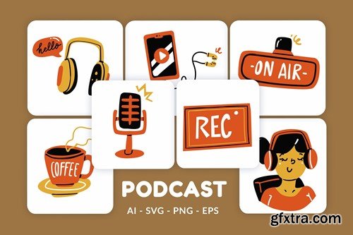 Podcast Vector Illustration v.1 F7MTRD5